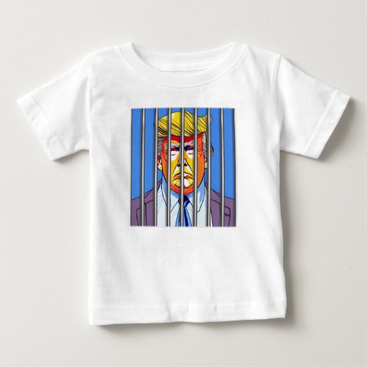 Trump in Jail Baby Fine Jersey T-Shirt (Voorkant)
