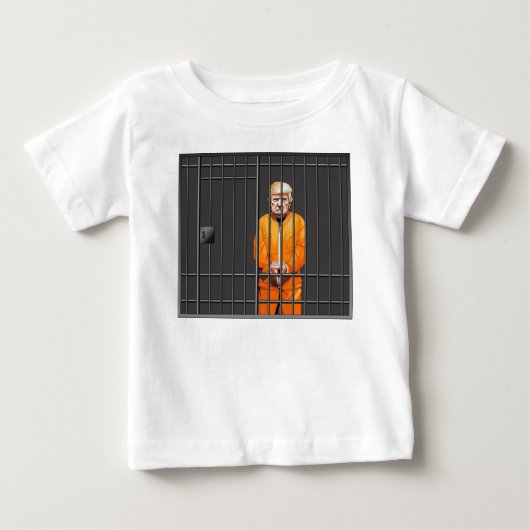 Trump in Jail Baby Fine Jersey T-Shirt (Voorkant)