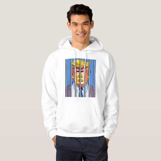 Trump in Jail Basic Hooded Sweatshirt (Voorkant volledig)