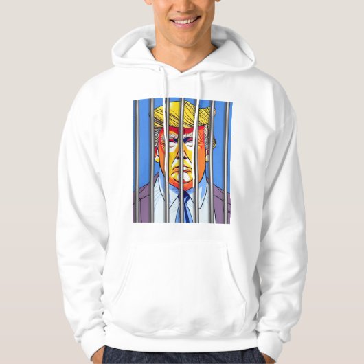Trump in Jail Basic Hooded Sweatshirt (Voorkant)