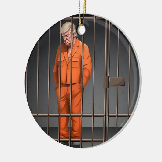 Trump in Jail Ceramic Circle Ornament (Links)