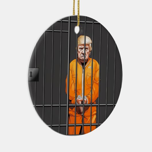 Trump in Jail Ceramic Circle Ornament (Rechts)