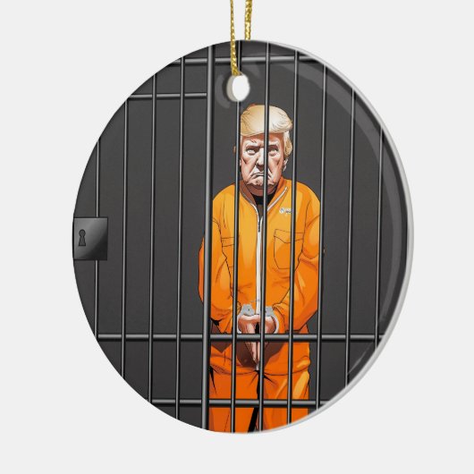 Trump in Jail Ceramic Circle Ornament (Links)