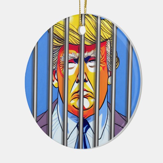 Trump in Jail Ceramic Circle Ornament (Links)