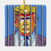 Trump in Jail Ceramic Square Ornament (Voorkant)