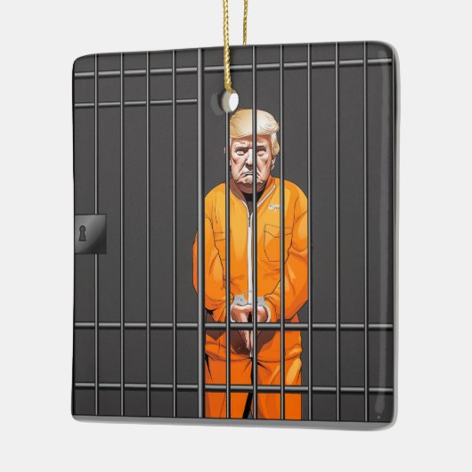 Trump in Jail Ceramic Square Ornament (Links)