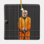 Trump in Jail Ceramic Square Ornament (Voorkant)