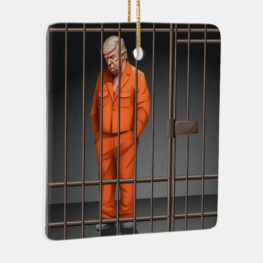Trump in Jail Ceramic Square Ornament (Rechts)