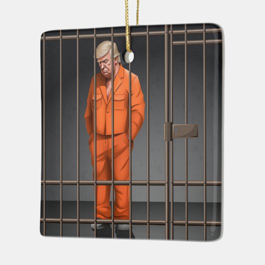 Trump in Jail Ceramic Square Ornament (Links)