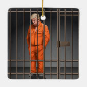 Trump in Jail Ceramic Square Ornament (Achterkant)