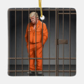 Trump in Jail Ceramic Square Ornament (Voorkant)