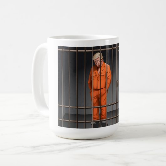 Trump in Jail Classic Mok, 15 oz Koffiemok (Voorkant links)