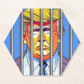 Trump in Jail Custom Hexagon Onderzetters (Voorkant)
