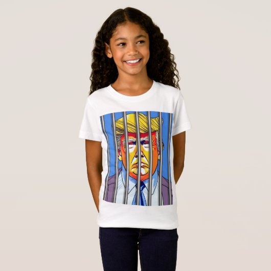 Trump in Jail Girls Fine Jersey T-Shirt (Voorkant volledig)