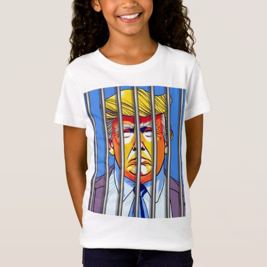 Trump in Jail Girls Fine Jersey T-Shirt (Voorkant)