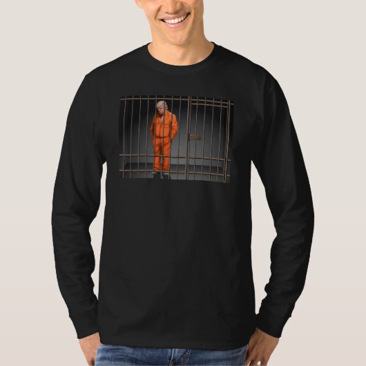 Trump in Jail Mannen Basic Long-hoeve T-Shirt (Voorkant)