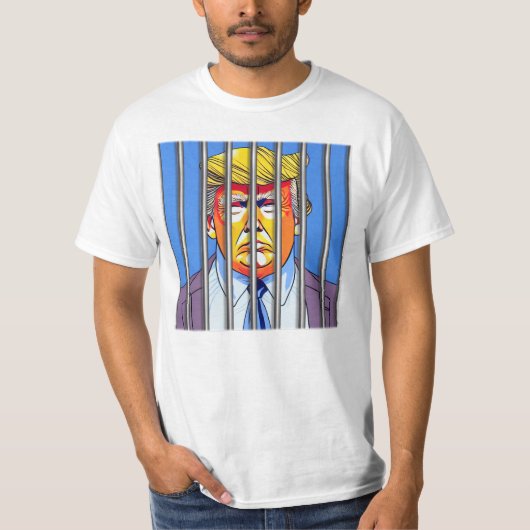 Trump in Jail Mannen Value T-Shirt (Voorkant)