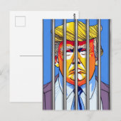 Trump in Jail Post Kaart, formaat: standaard Brief Briefkaart (Voorkant / Achterkant)