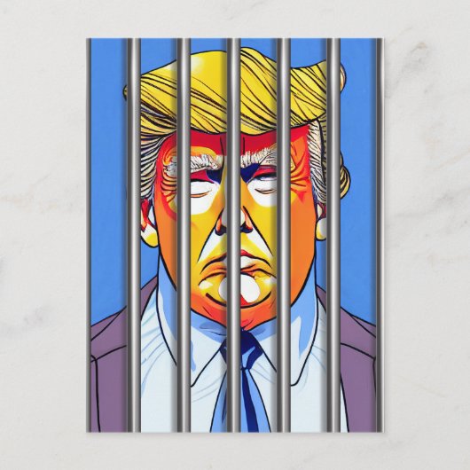 Trump in Jail Post Kaart, formaat: standaard Brief Briefkaart (Voorkant)
