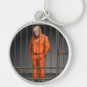 Trump in Jail Round Sleutelhanger (Voorkant)