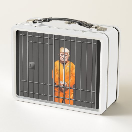 Trump in Jail White Lunchbox (Achterkant)
