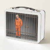 Trump in Jail White Lunchbox (Achterkant)