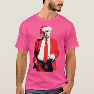 Trump in rode suite als kerstman t-shirt