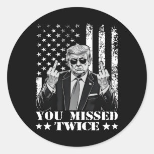 Trump Ination-poging Trump 2024 die je twee keer h Ronde Sticker