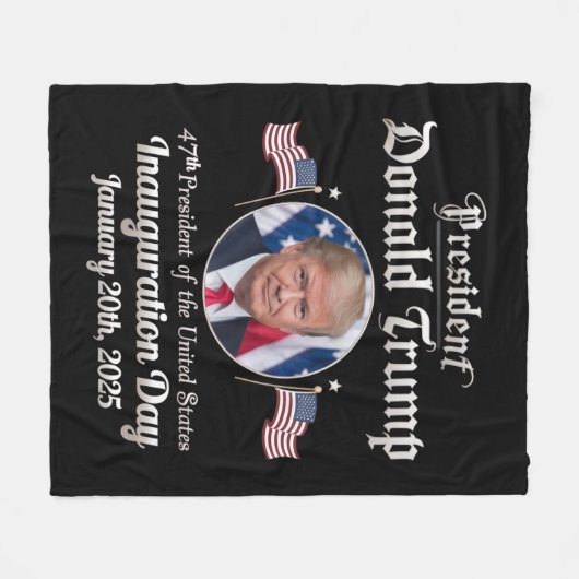 Trump inauguratie dag 2025 47e president van de VS Fleece Deken (Voorkant (Horizontaal))