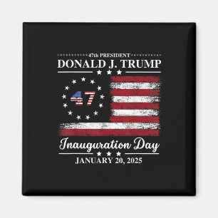 Trump Inauguratie Dag 2025 Memorabilia Vlag V Magneet