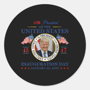 Trump inauguratiedag 2025 47e President VS FLA Ronde Sticker