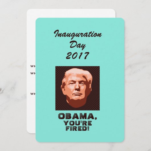 Trump Inauguration 2017 Custom Kaart (Voorkant / Achterkant)