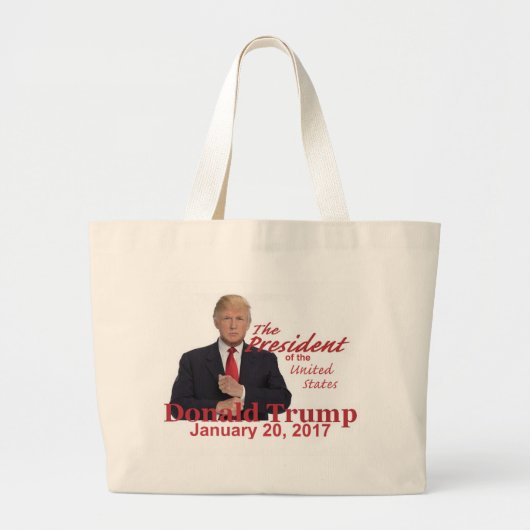 TRUMP Inauguration Bag Grote Tote Bag (Voorkant)