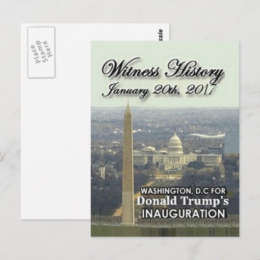 TRUMP Inauguration briefkaart (Voorkant / Achterkant)