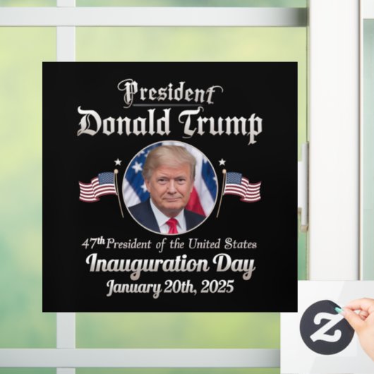 Trump Inauguration Day 2025 47e President van de V Raamsticker (Huis)