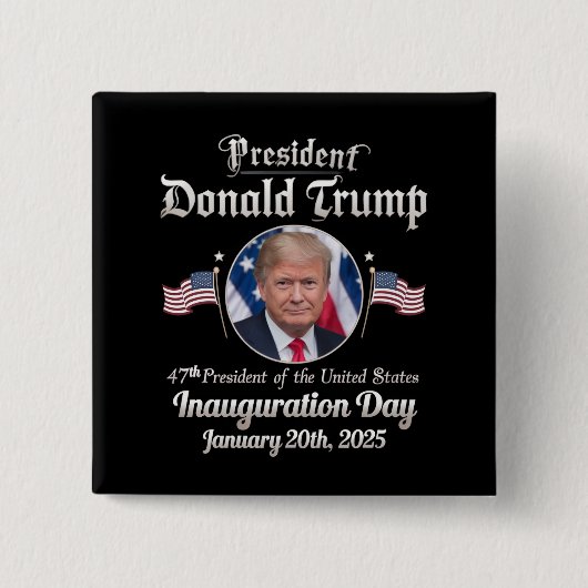 Trump Inauguration Day 2025 47e President van de V Vierkante Button 5,1 Cm (Voorkant)