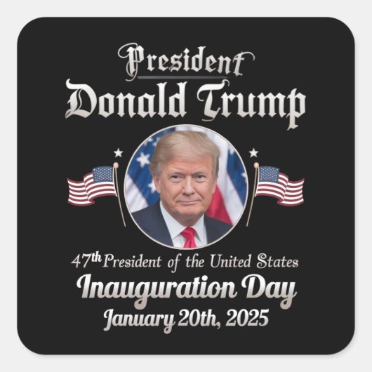 Trump Inauguration Day 2025 47e President van de V Vierkante Sticker (Voorkant)