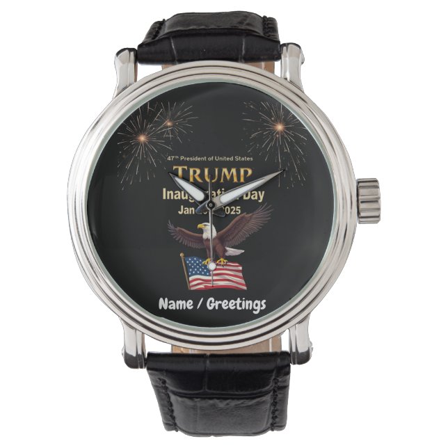 Trump Inauguration Day 2025 President Aanpasbaar Horloge (Voorkant)