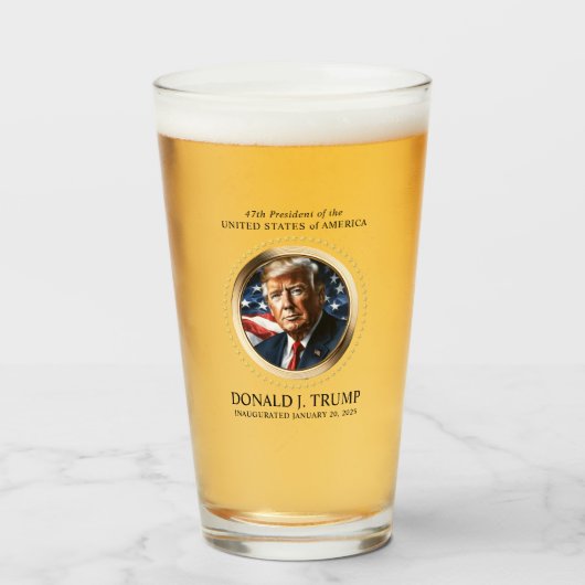 Trump Inauguration Day Collectible Beer Glas (Voorkant gevuld)