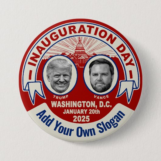 Trump Inauguration Day Souvenir Aangepaste Slogan Ronde Button 7,6 Cm (Voorkant)