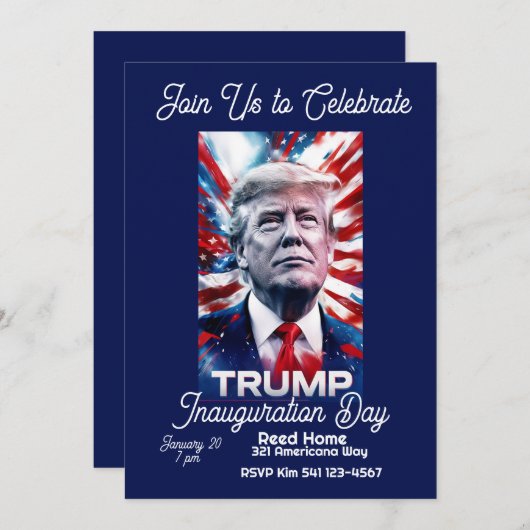 Trump Inauguration Watch Party Uitnodiging (Voorkant / Achterkant)
