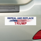 Trump intrekken en vervangen bumpersticker (Op auto)