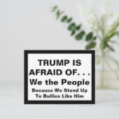 Trump is bang omdat we opstaan tegen pestkoppen briefkaart (Staand voorkant)