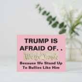 Trump is bang voor anti-pestkoppen briefkaart (Staand voorkant)