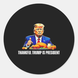 Trump is blij met President Thanksgiving Ronde Sticker