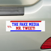 Trump is de heer Tweet vs. Fake Media Bumpersticke Bumpersticker (Op auto)
