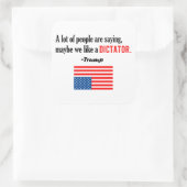 Trump is een Amerikaanse dictator in nood Vierkante Sticker (Tas)