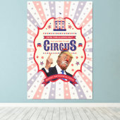 Trump is een clown -  Circus Poster Canvas Afdruk (Insitu (Houten vloer))
