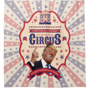 Trump is een clown -  Circus Poster Douchegordijn