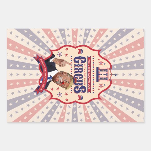 Trump is een clown -  Circus Poster Inpakpapier Vel (Voorkant 2)